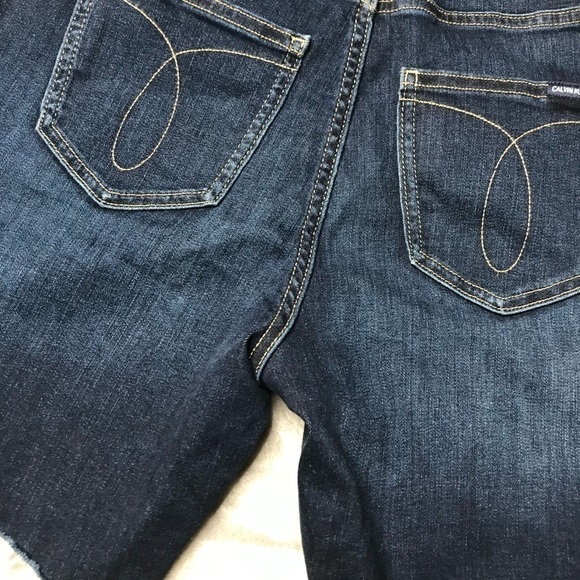 Calvin Klein Jeans Stone Wash Cutoff Bermuda Repreve Stretch Jean Shorts Size 4 - Picture 5 of 13